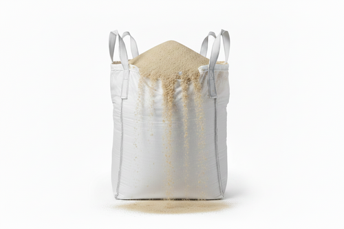 Heavy-duty sand bulk bag 35x35x50 with duffel top and discharge spout
